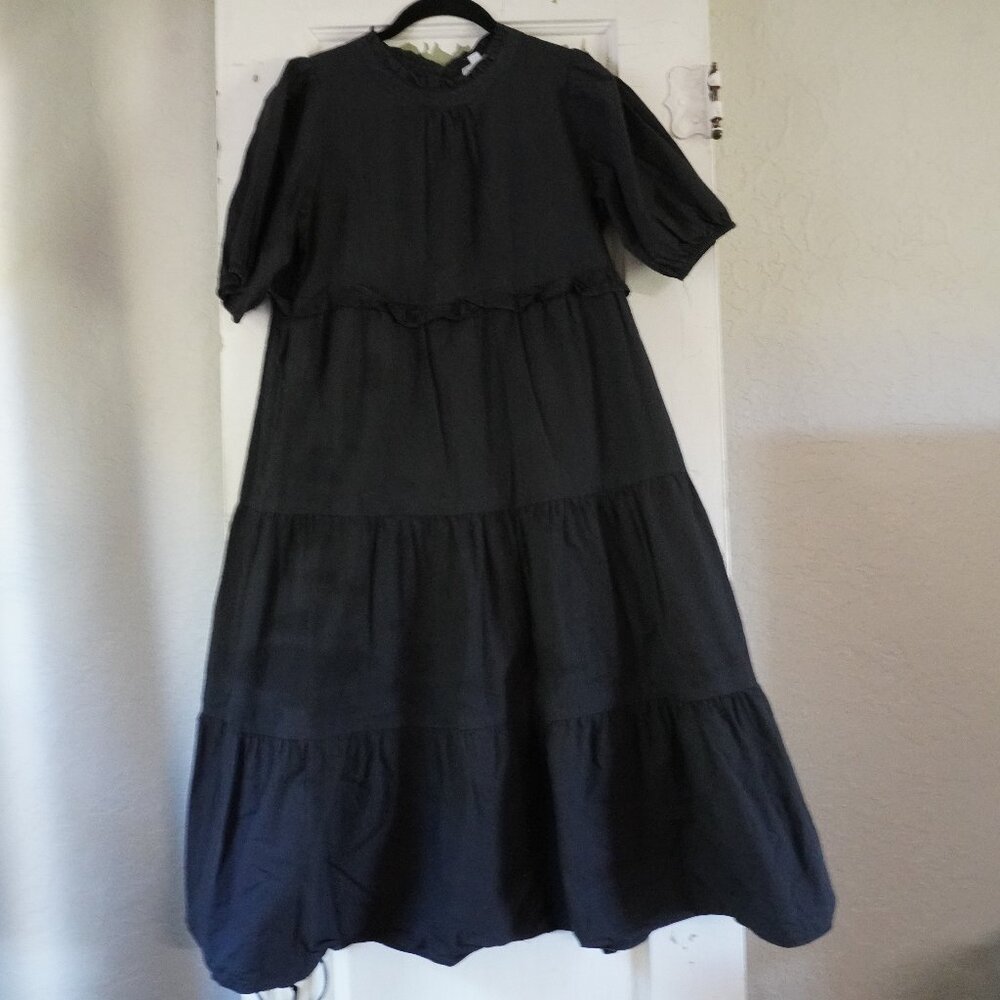 THML Black‎ Short Sleeve Tiered Dress Puff Sleeve